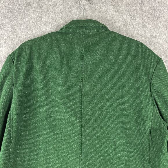 J Peterman Blazer Sport Coat Mens 44R Green Wool Blend Double Breasted Unlined - Picture 13 of 16